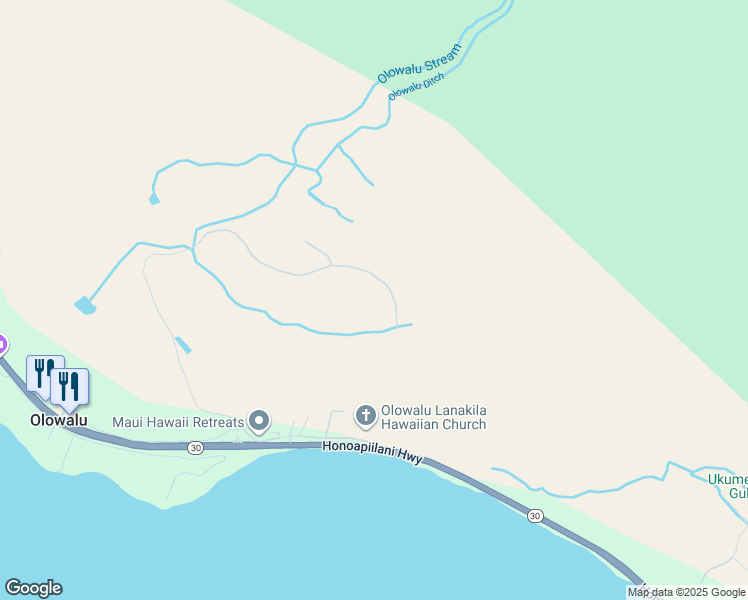 map of restaurants, bars, coffee shops, grocery stores, and more near 267 Luawai Street in Lahaina