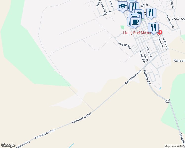 map of restaurants, bars, coffee shops, grocery stores, and more near in Lanai City