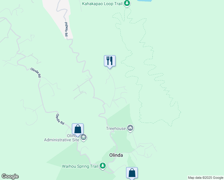 map of restaurants, bars, coffee shops, grocery stores, and more near 0 Ehu Road in Makawao