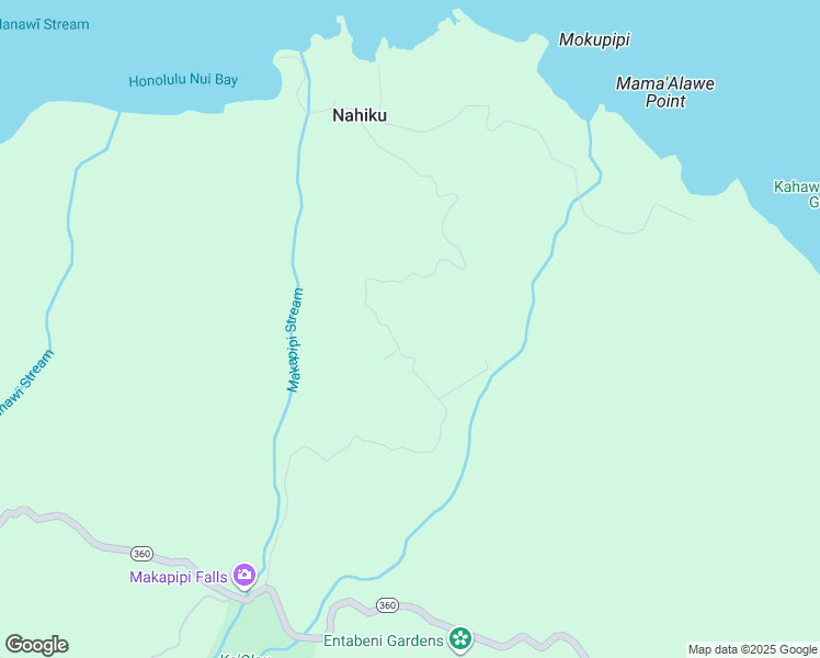 map of restaurants, bars, coffee shops, grocery stores, and more near Nahiku Road in Maui County