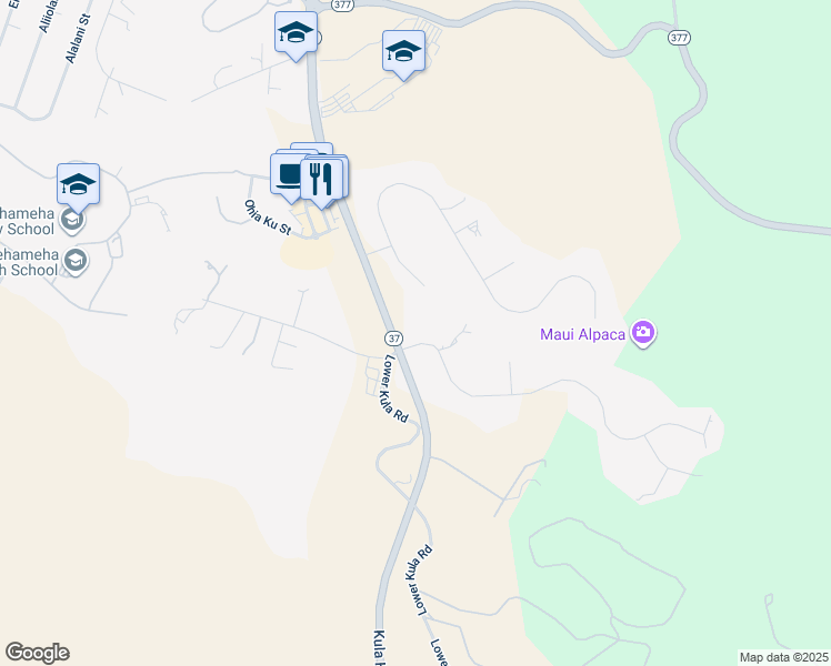 map of restaurants, bars, coffee shops, grocery stores, and more near 31 Hoopalua Drive in Makawao