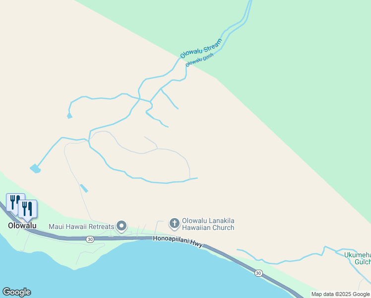 map of restaurants, bars, coffee shops, grocery stores, and more near 320 Luawai Street in Lahaina
