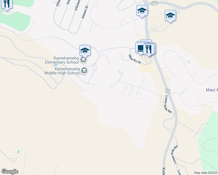 map of restaurants, bars, coffee shops, grocery stores, and more near 255 Anuhea Place in Makawao