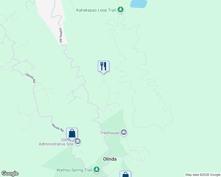 map of restaurants, bars, coffee shops, grocery stores, and more near 16 Ehu Road in Makawao