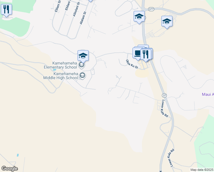 map of restaurants, bars, coffee shops, grocery stores, and more near 0 Kupaoa Street in Makawao