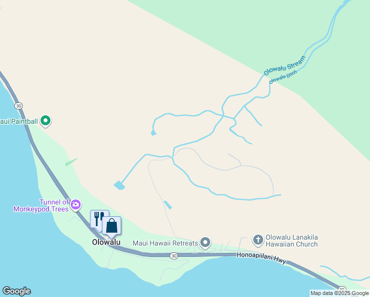map of restaurants, bars, coffee shops, grocery stores, and more near 479 Luawai Street in Lahaina