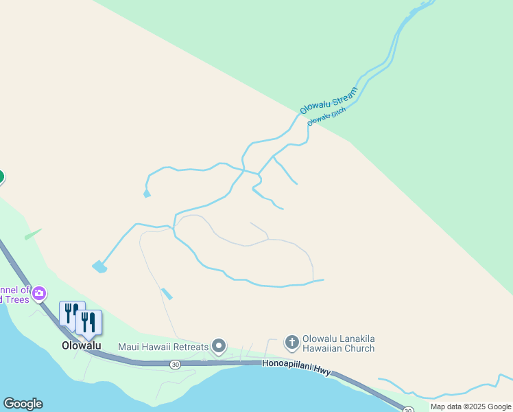 map of restaurants, bars, coffee shops, grocery stores, and more near 80 Kalai Place in Lahaina