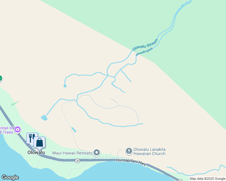 map of restaurants, bars, coffee shops, grocery stores, and more near 80 Kalai Place in Lahaina