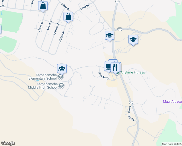 map of restaurants, bars, coffee shops, grocery stores, and more near 31 Ohia Lehua Place in Makawao
