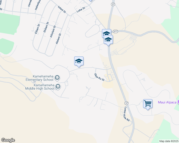 map of restaurants, bars, coffee shops, grocery stores, and more near 36 Ohia Lehua Place in Makawao