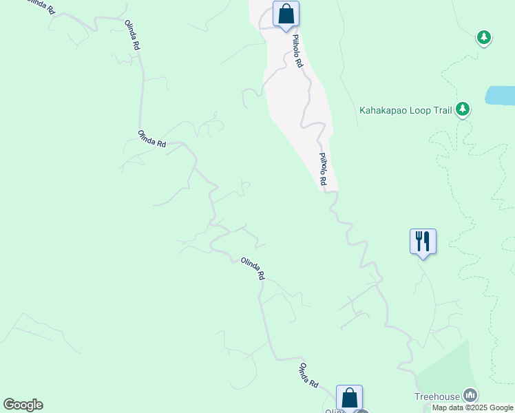 map of restaurants, bars, coffee shops, grocery stores, and more near 25 Lumahai Place in Makawao