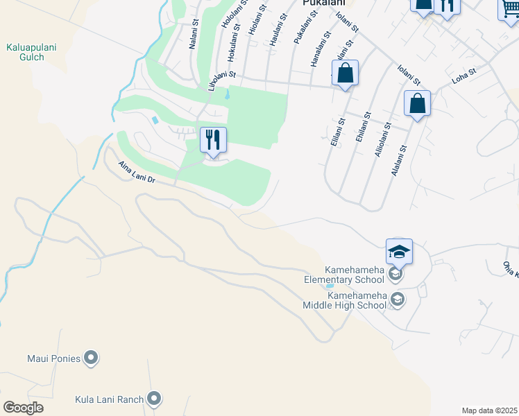 map of restaurants, bars, coffee shops, grocery stores, and more near 55 Alaapapa Place in Makawao