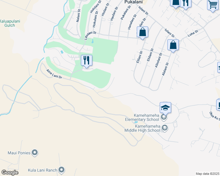 map of restaurants, bars, coffee shops, grocery stores, and more near 68 Alaapapa Place in Makawao