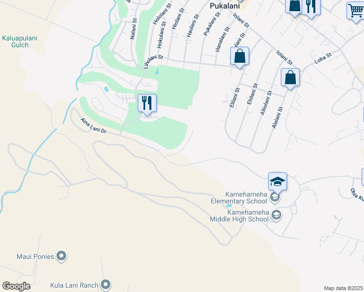 map of restaurants, bars, coffee shops, grocery stores, and more near 55 Alaapapa Place in Makawao