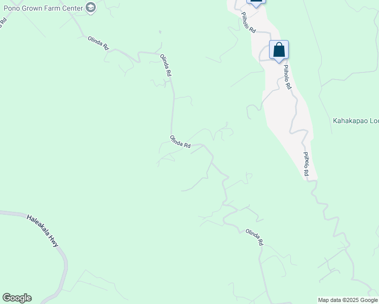 map of restaurants, bars, coffee shops, grocery stores, and more near 1310 Olinda Road in Makawao