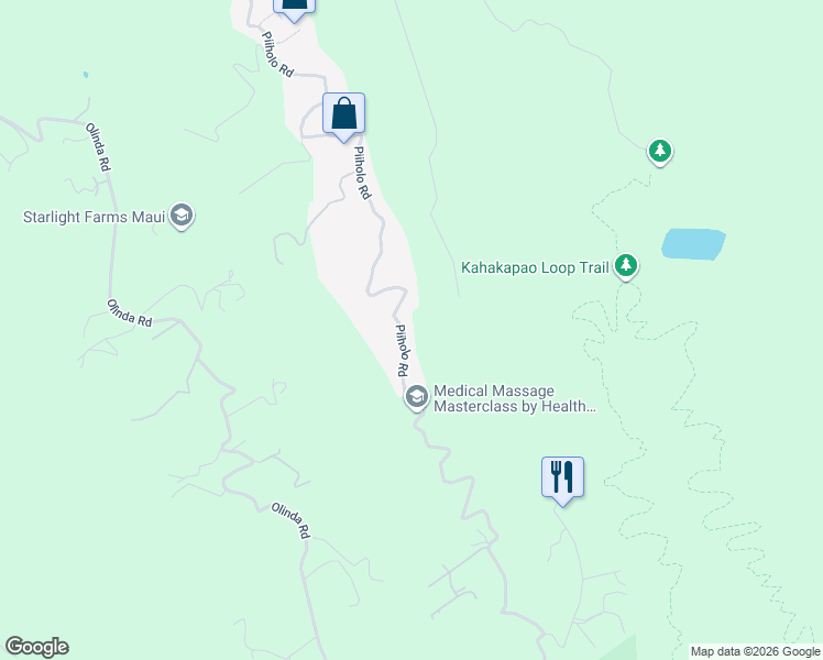 map of restaurants, bars, coffee shops, grocery stores, and more near 1701 Piiholo Road in Makawao