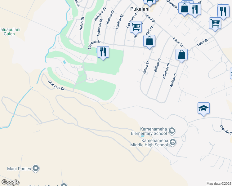 map of restaurants, bars, coffee shops, grocery stores, and more near 99 Alaapapa Place in Makawao
