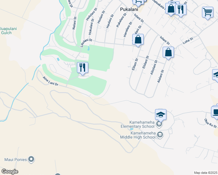 map of restaurants, bars, coffee shops, grocery stores, and more near 114 Alaapapa Place in Makawao