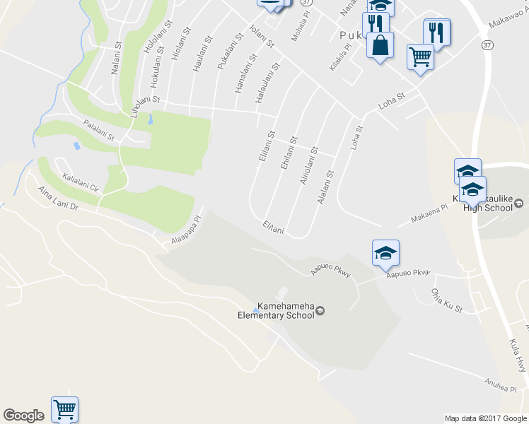map of restaurants, bars, coffee shops, grocery stores, and more near 402 Ehilani Street in Makawao