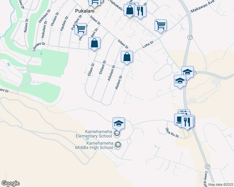 map of restaurants, bars, coffee shops, grocery stores, and more near 333 Alalani Street in Makawao