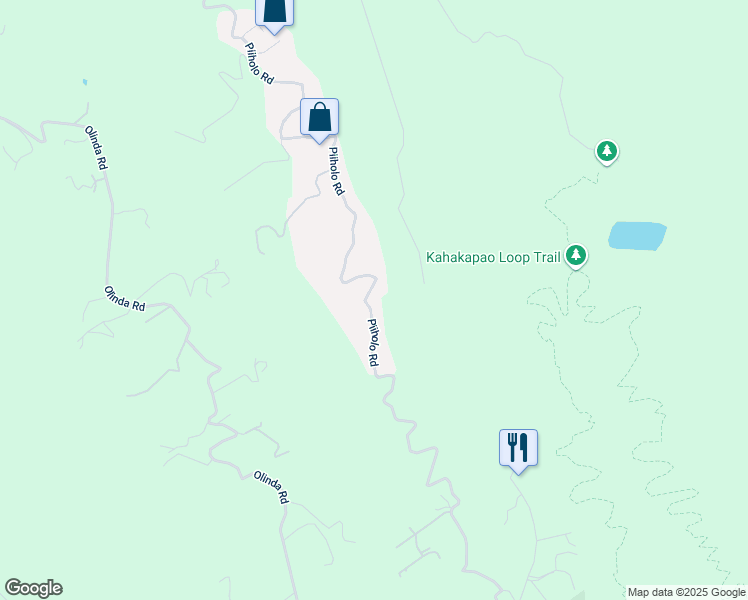 map of restaurants, bars, coffee shops, grocery stores, and more near 1685 Piiholo Road in Makawao