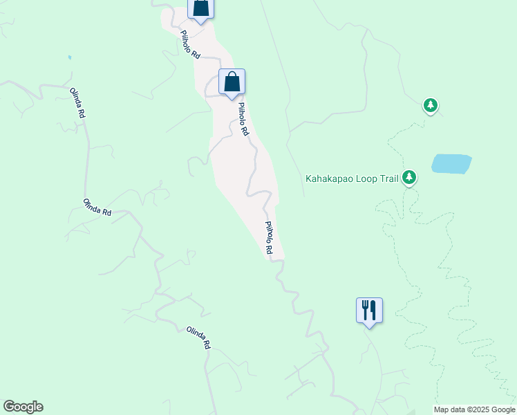 map of restaurants, bars, coffee shops, grocery stores, and more near 1670 Piiholo Road in Makawao
