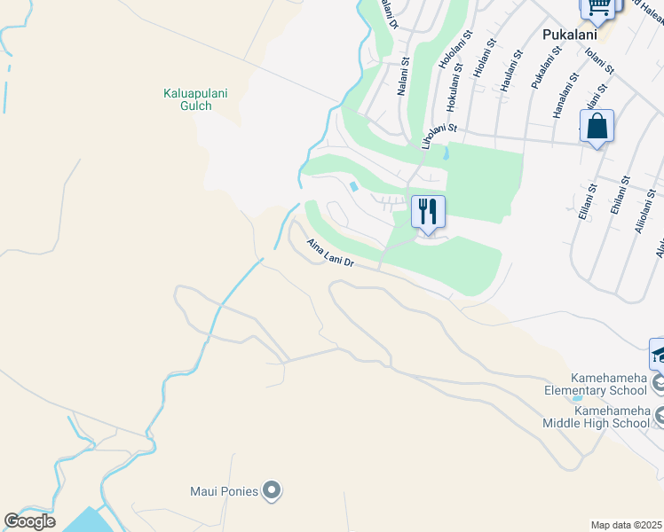 map of restaurants, bars, coffee shops, grocery stores, and more near 2746 Akalani Loop in Makawao