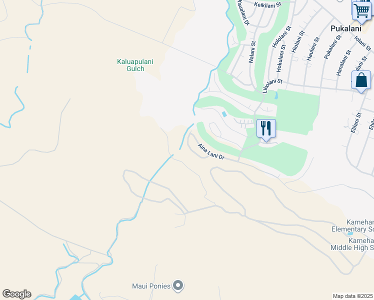 map of restaurants, bars, coffee shops, grocery stores, and more near 2700 Akalani Loop in Makawao