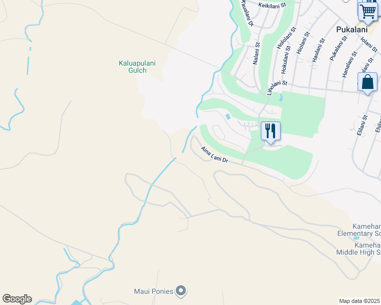 map of restaurants, bars, coffee shops, grocery stores, and more near 2700 Akalani Loop in Makawao