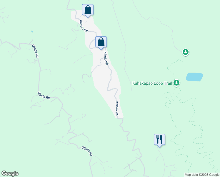 map of restaurants, bars, coffee shops, grocery stores, and more near 1581 Piiholo Road in Makawao