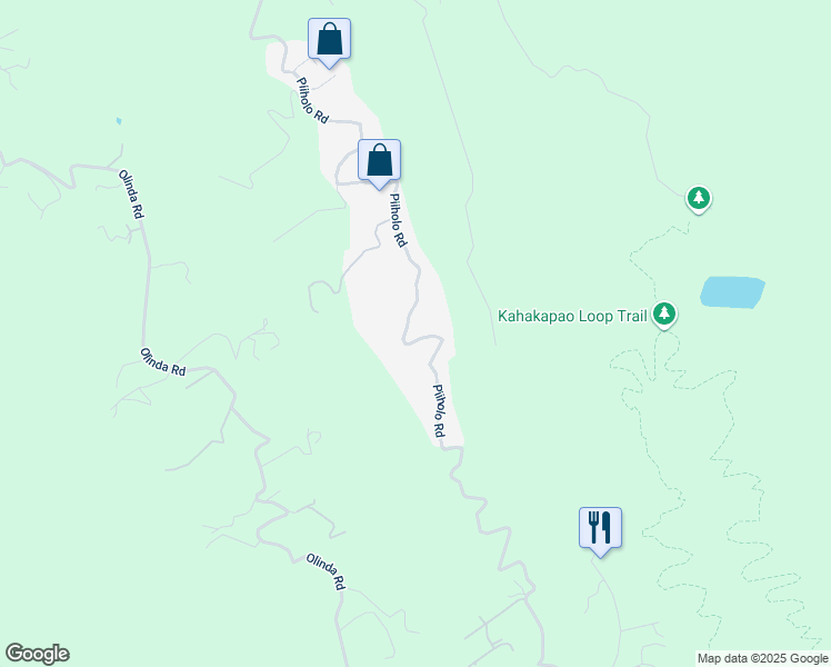 map of restaurants, bars, coffee shops, grocery stores, and more near 1581 Piiholo Road in Makawao