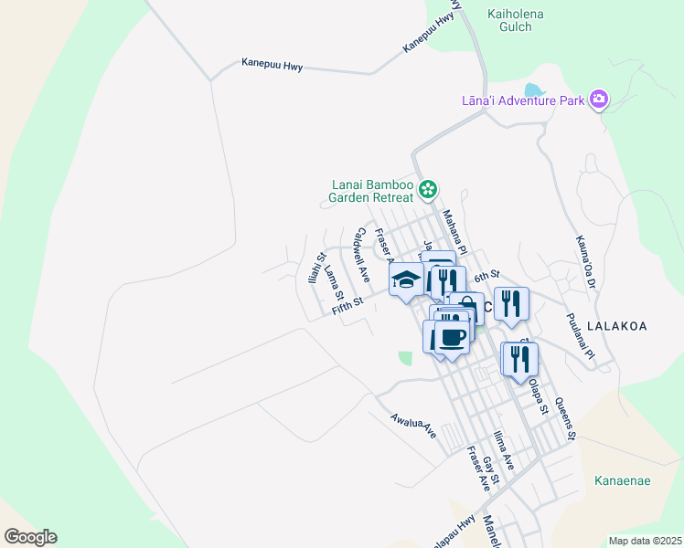 map of restaurants, bars, coffee shops, grocery stores, and more near 384 Ahakea Street in Honolulu