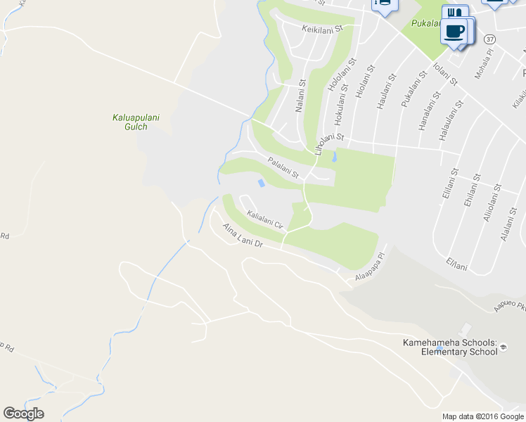 map of restaurants, bars, coffee shops, grocery stores, and more near 2662 Kalialani Circle in Makawao