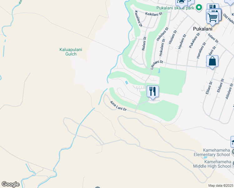 map of restaurants, bars, coffee shops, grocery stores, and more near 2758 Kalialani Circle in Makawao