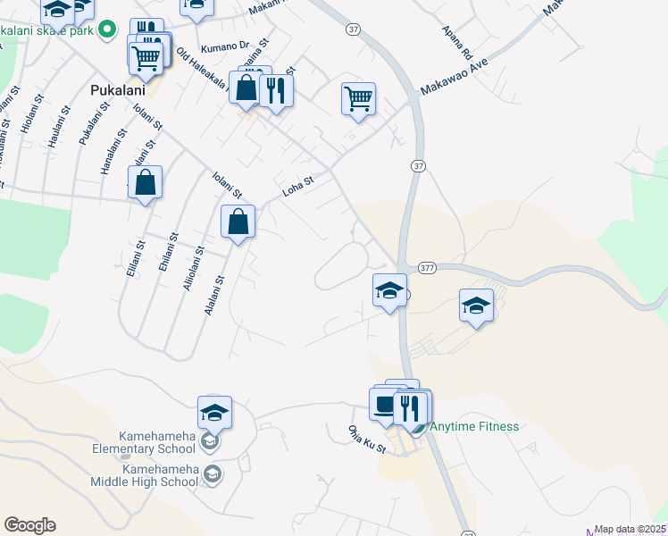 map of restaurants, bars, coffee shops, grocery stores, and more near 178 Lei Ohu Circle in Makawao