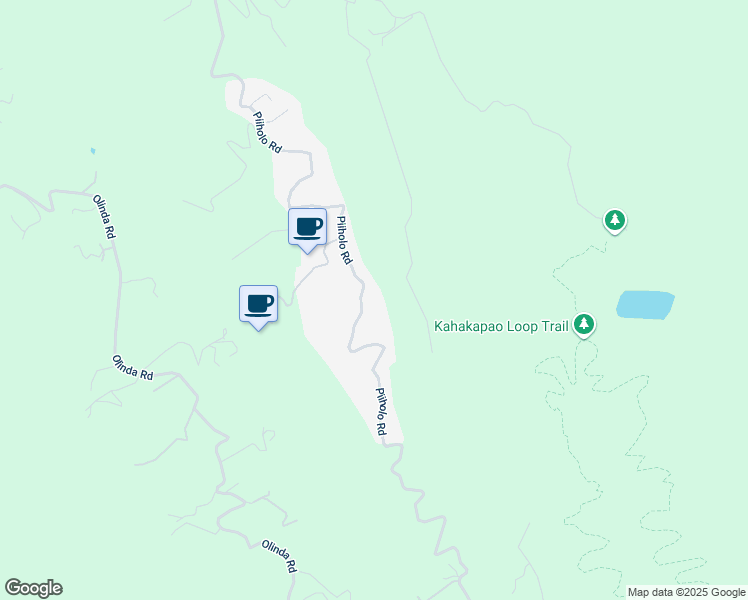 map of restaurants, bars, coffee shops, grocery stores, and more near 1515 Piiholo Road in Makawao