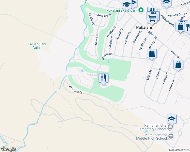 map of restaurants, bars, coffee shops, grocery stores, and more near 2811 Liholani Street in Makawao