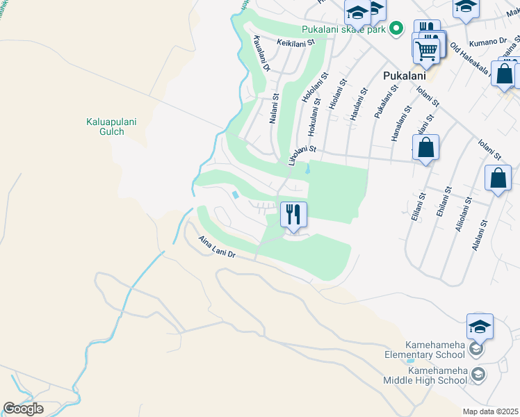 map of restaurants, bars, coffee shops, grocery stores, and more near 2811 Liholani Street in Makawao