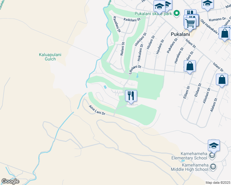 map of restaurants, bars, coffee shops, grocery stores, and more near 2811 Liholani Street in Makawao