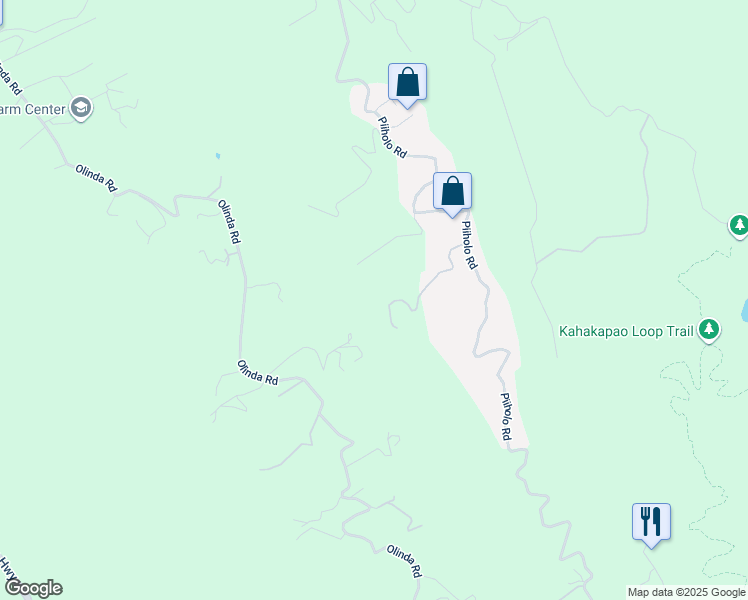 map of restaurants, bars, coffee shops, grocery stores, and more near 180 Mahiai Place in Makawao