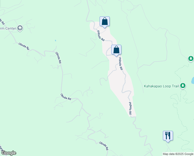 map of restaurants, bars, coffee shops, grocery stores, and more near 180 Mahiai Place in Makawao