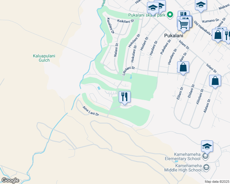 map of restaurants, bars, coffee shops, grocery stores, and more near 2811 Liholani Street in Makawao