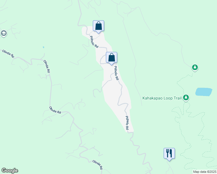 map of restaurants, bars, coffee shops, grocery stores, and more near 87 Mahiai Place in Makawao