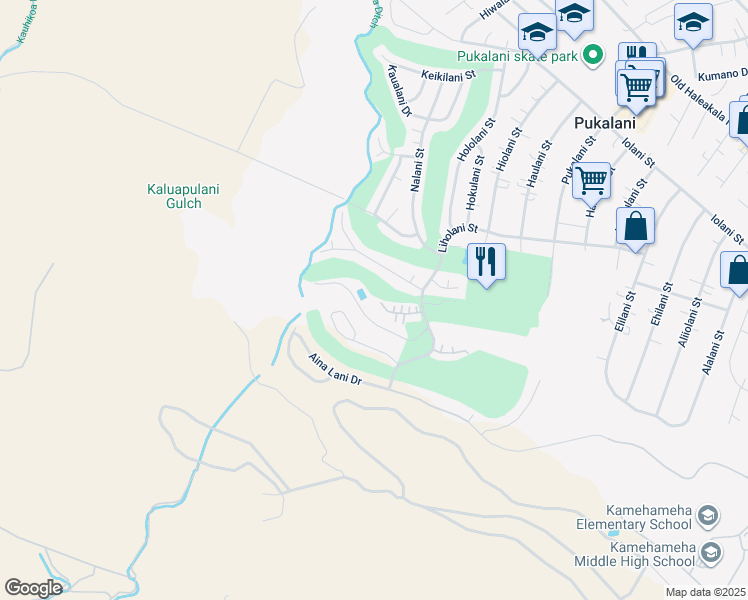 map of restaurants, bars, coffee shops, grocery stores, and more near 2811 Liholani Street in Makawao