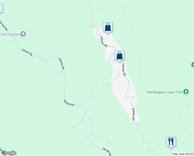 map of restaurants, bars, coffee shops, grocery stores, and more near 135 Makana Road in Makawao