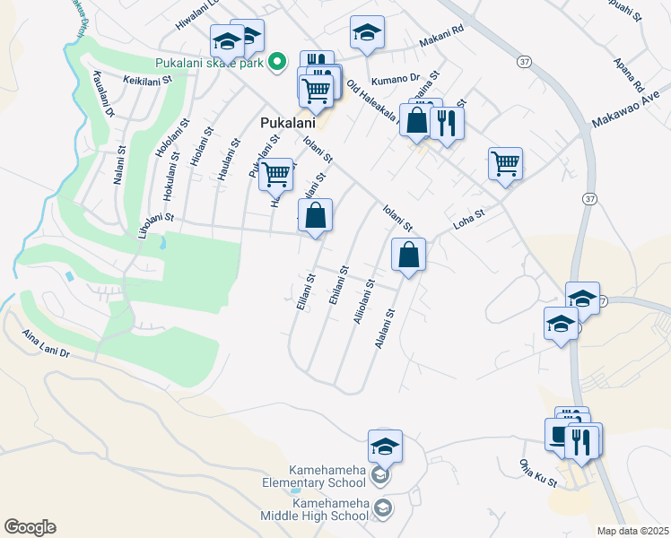 map of restaurants, bars, coffee shops, grocery stores, and more near 246 Ehilani Street in Makawao