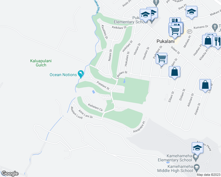 map of restaurants, bars, coffee shops, grocery stores, and more near 2841 Liholani Street in Makawao