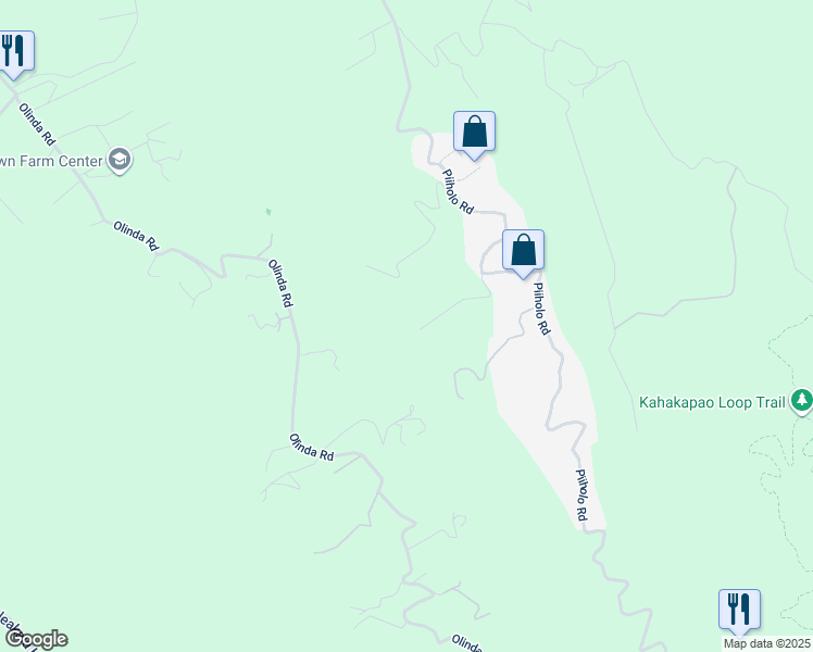 map of restaurants, bars, coffee shops, grocery stores, and more near 180 Makana Road in Makawao