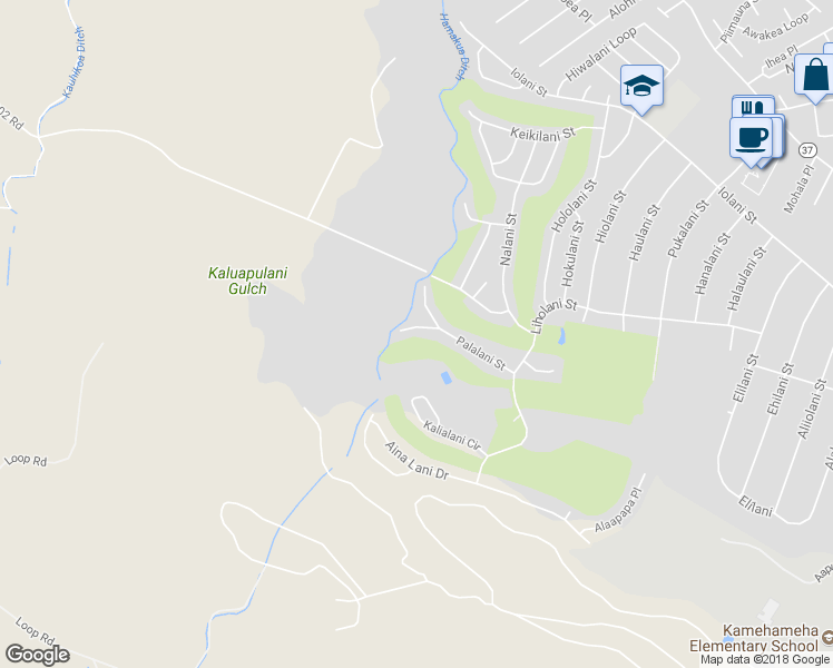 map of restaurants, bars, coffee shops, grocery stores, and more near 2708 Palalani Place in Makawao