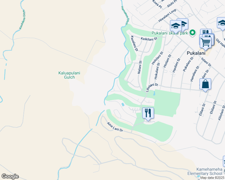 map of restaurants, bars, coffee shops, grocery stores, and more near 2693 Palalani Place in Makawao